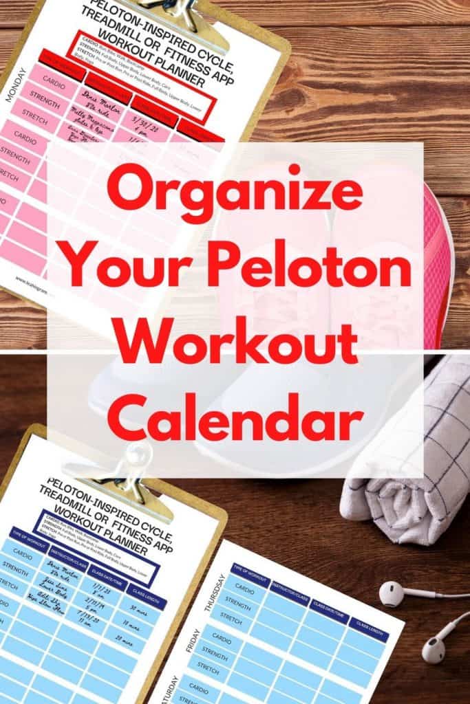 peloton organizer workout calendar